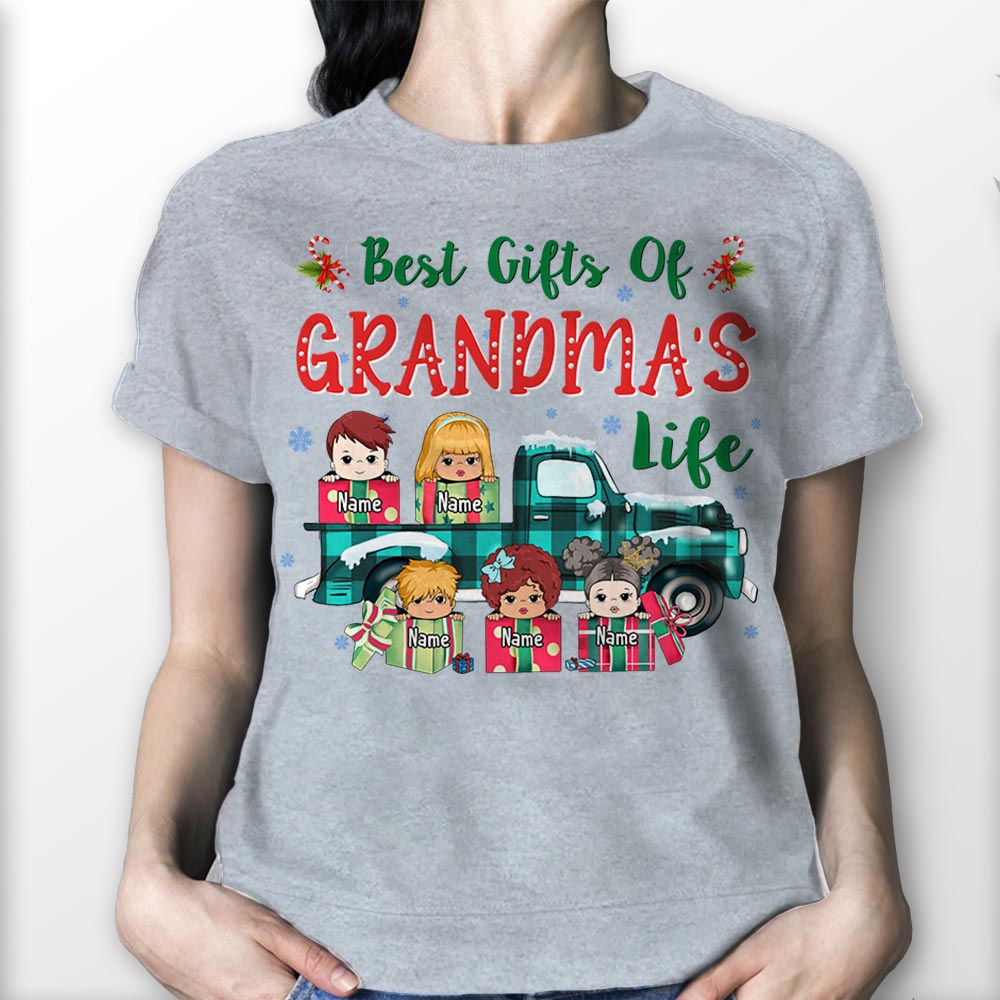 Best Gifts Of Grandma's Life Truck Christmas Personalized Shirt For Grandma