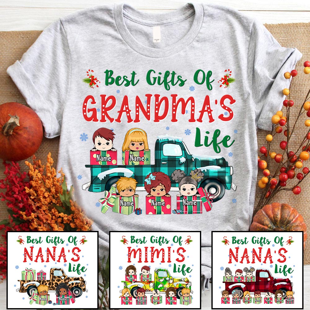 Best Gifts Of Grandma's Life Truck Christmas Personalized Shirt For Grandma