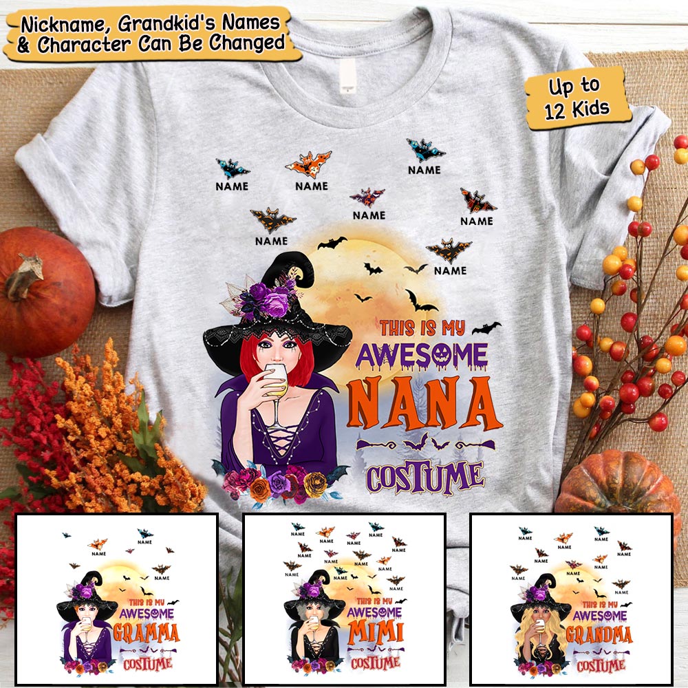 This Is My Awesome Grandma Costume Halloween Witch Personalized Shirt For Grandma,