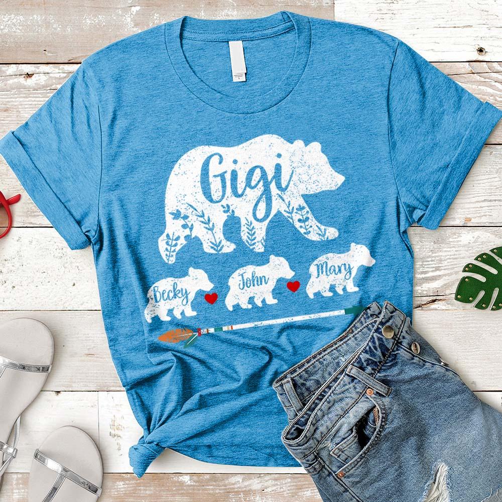 Personalized Nickname & Grandkid's Names Shirt Gigi Bear Shirt