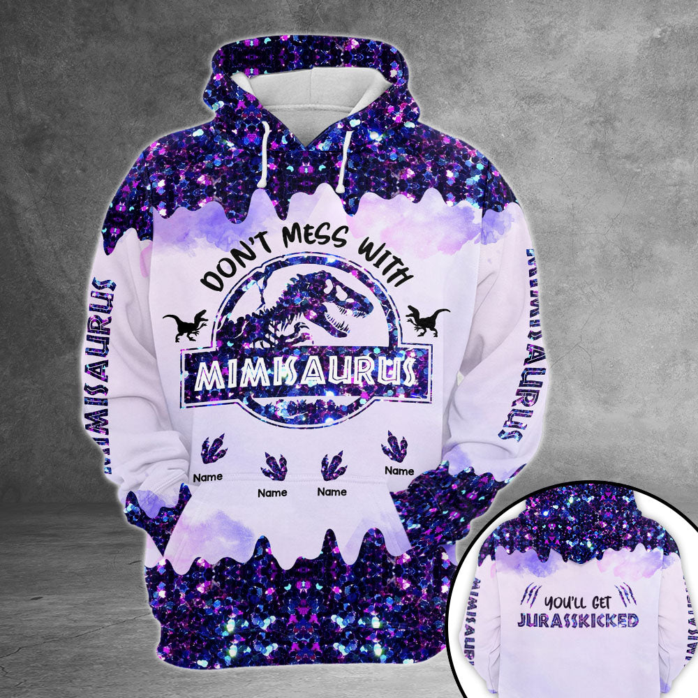 Don't Mess With Mimisaurus You'll Get Jurasskicked Personalized All Over Print Shirt, 3D Shirt For Grandma