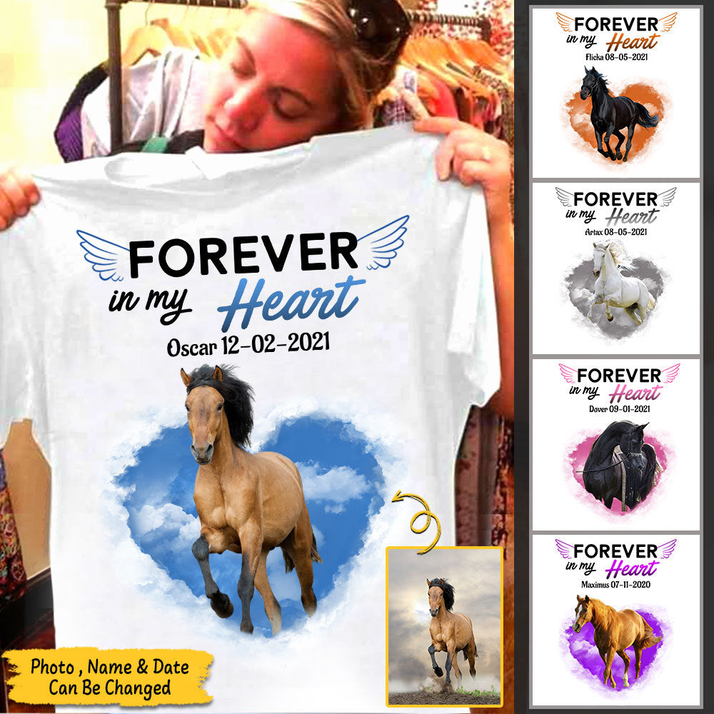 Personalized Your Photo On The Shirt, Forever In My Heart, Remembrance Shirts, Pet Loss Gift, Gift For Pet Mom, Pet Dad