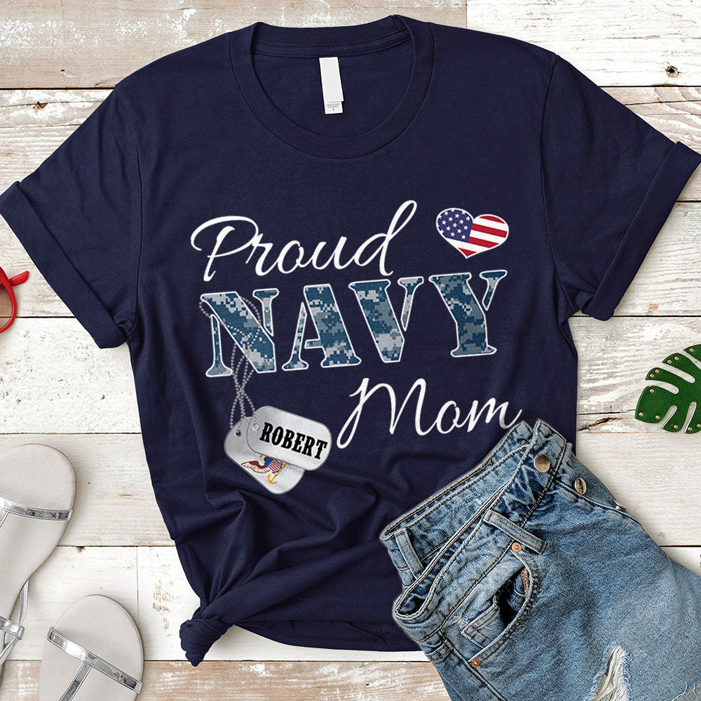 Personalized Sailor's Name & Family Member | Proud Navy Mom, Wife, Aunt, Sister U.S.Navy | Military Shirt K1702