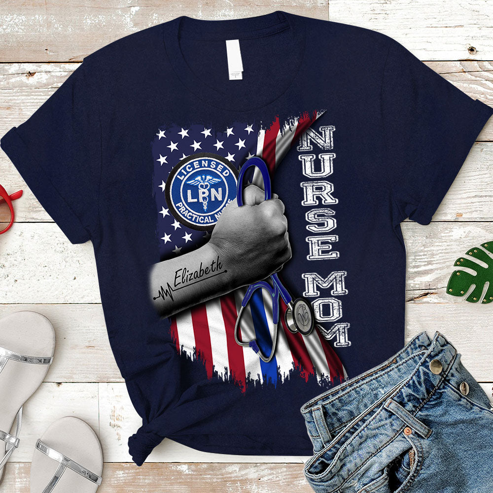 Custom Flag American Licensed Practical Nurse Gifts For Relatives