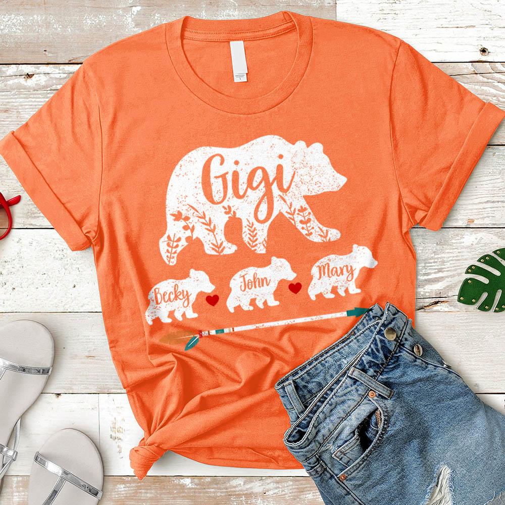Personalized Nickname & Grandkid's Names Shirt Gigi Bear Shirt
