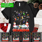Personalized Xmas Gift For Grandma, Nana, Gigi, Grandma Xmas Gift Tree, Custom Nickname & Grandkid's Names Shirt