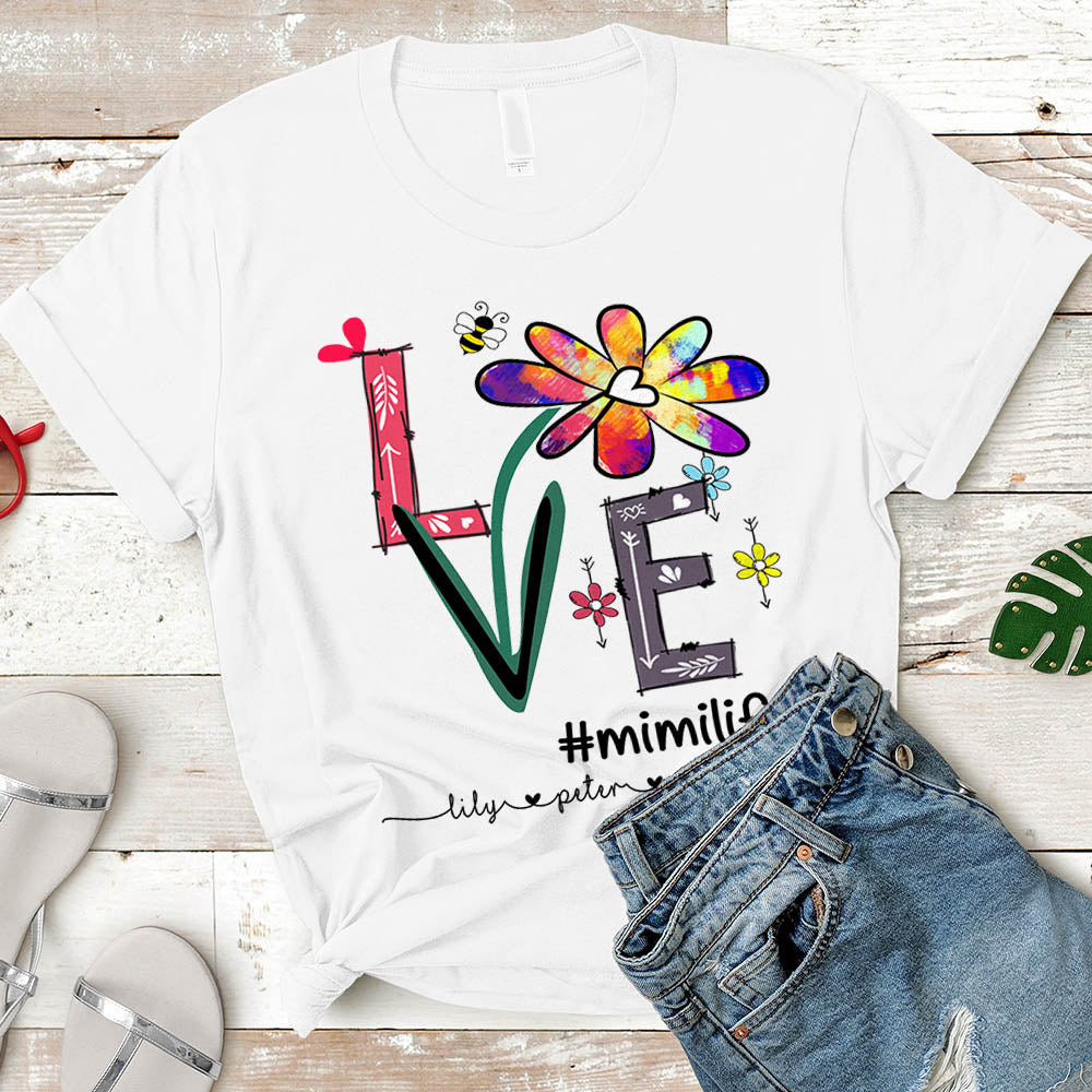 Love Flower Butterfly Nanalife Mimilife Grandmalife Momlife. Gifts Cool Nickname Customized File Shirt