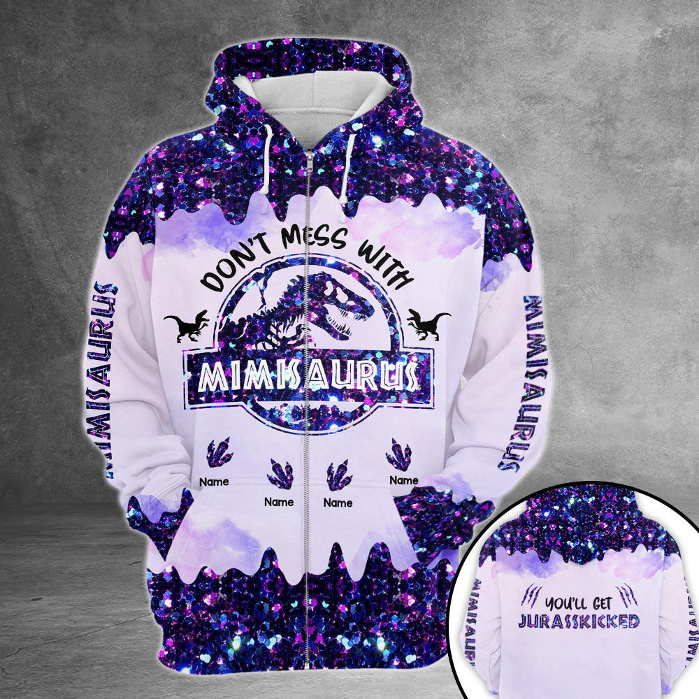 Don't Mess With Mimisaurus You'll Get Jurasskicked Personalized All Over Print Shirt, 3D Shirt For Grandma