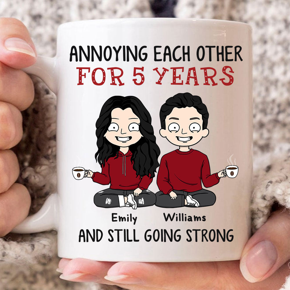 Personalized Mug For Couples, Annoying Each Other, I Wish I Could Turn Back The Clock, Names & Characters Can Be Changed