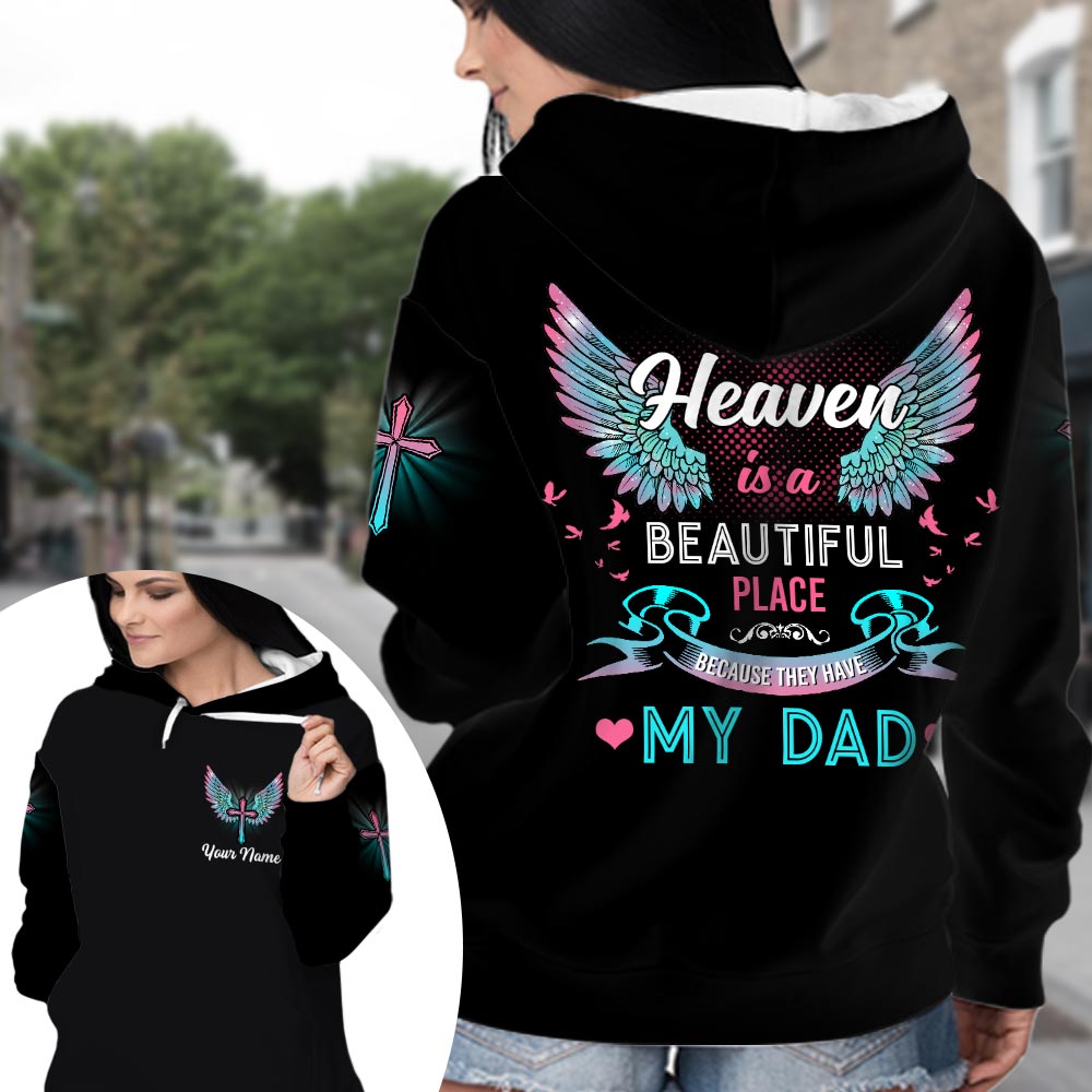 I Know Heaven Is A Beautiful Place, Memorial Shirt Gift, All Over Print, Name Can Be Changed