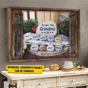 Rockin' The Grandma Life Rock Stone Personalized Canvas For Grandma