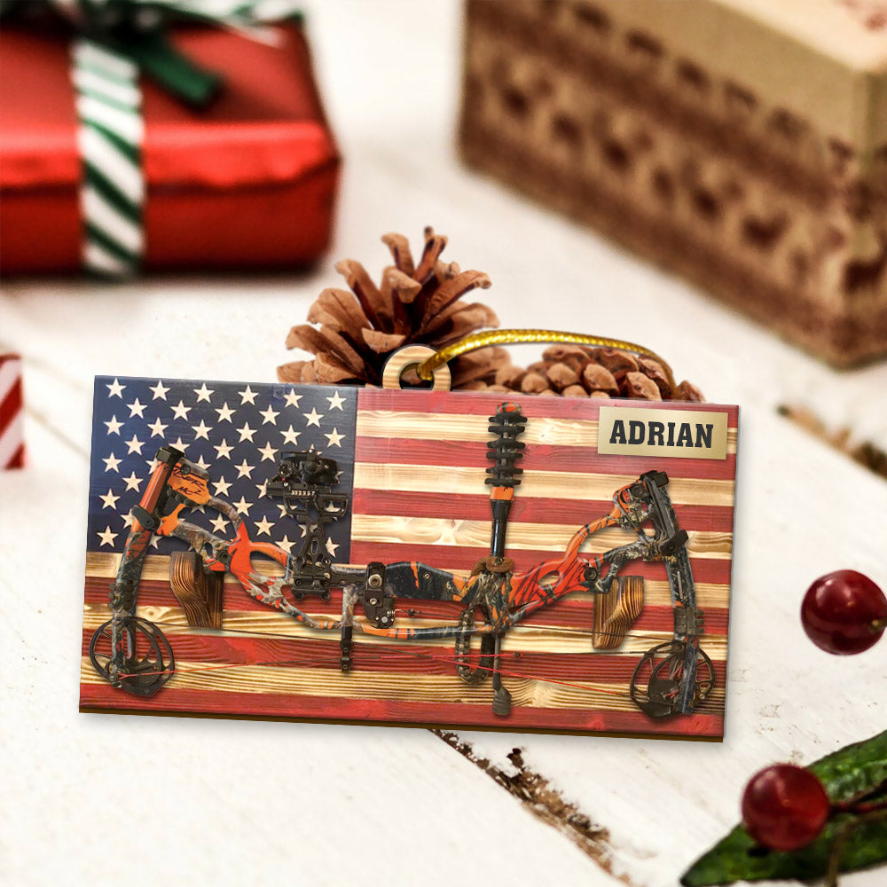 Hunting Customized Name, Archery & Flag Personalized For Hunters, Name & Camo Pattern can be changed vr2