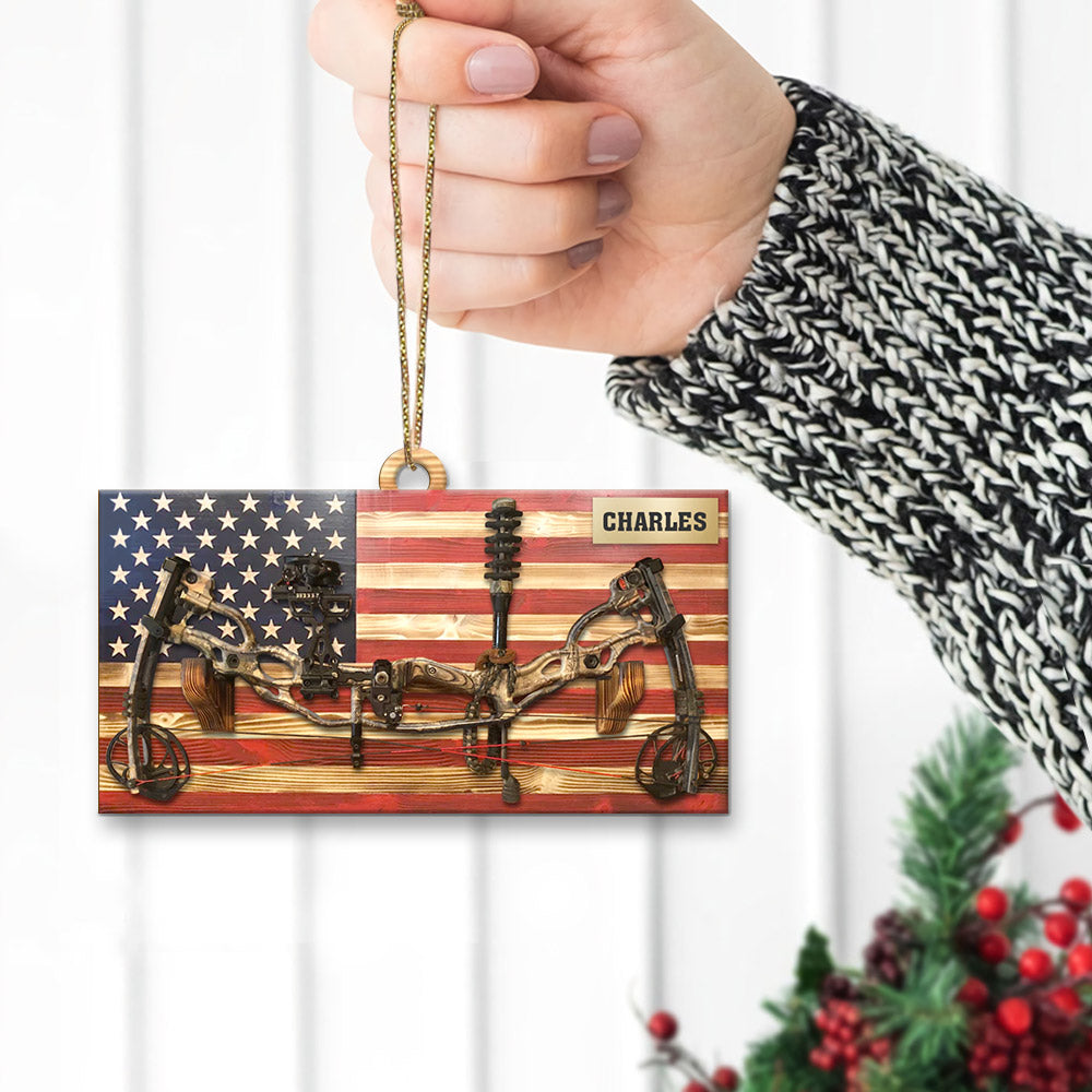Hunting Customized Name, Archery & Flag Personalized For Hunters, Name & Camo Pattern can be changed vr2