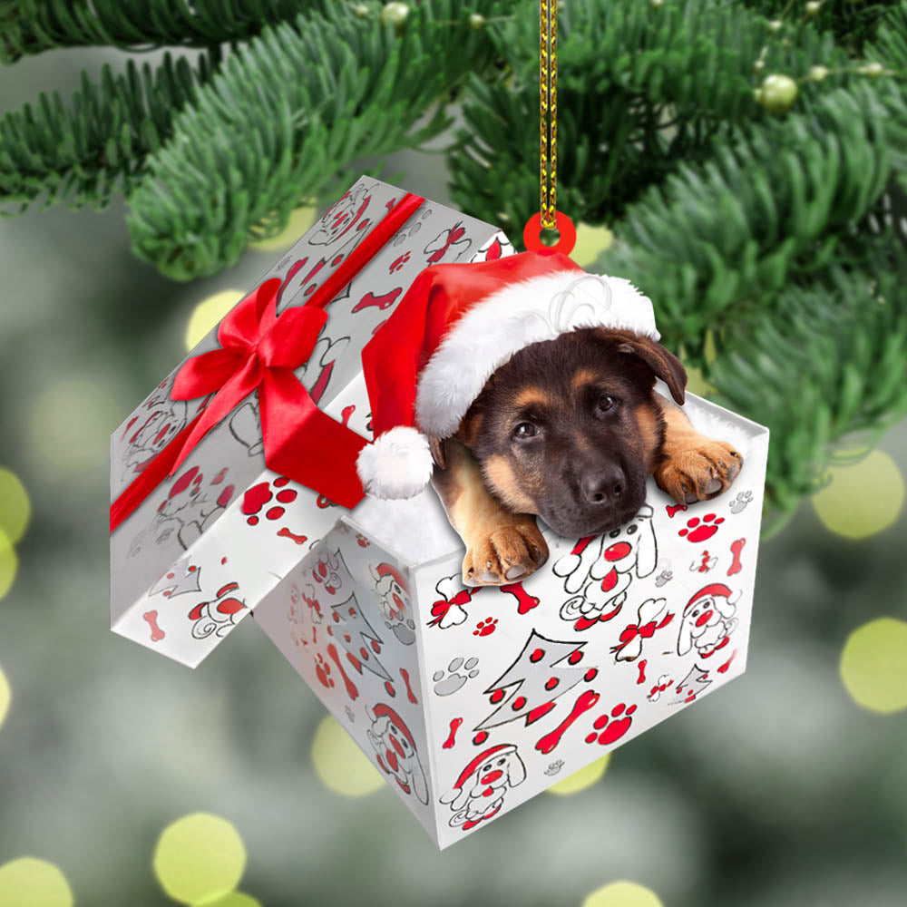 German Shepherd Christmas Gift Cut Shaped Acrylic Ornament Two Sides, Lovers German Shepherd, Made By Acrylic And The 2 Sides Are The Same