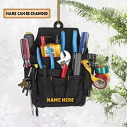 Electrician Tool Bag Vr2, Custom Cut Shaped Acrylic Two Sides Print Ornament