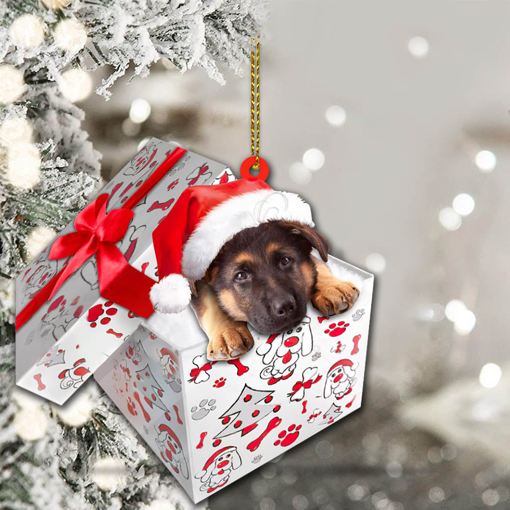 German Shepherd Christmas Gift Cut Shaped Acrylic Ornament Two Sides, Lovers German Shepherd, Made By Acrylic And The 2 Sides Are The Same