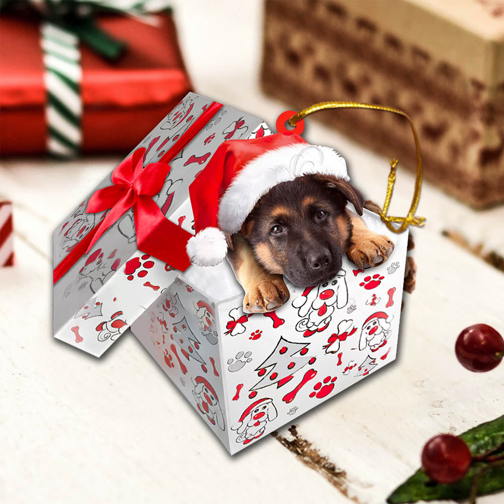 German Shepherd Christmas Gift Cut Shaped Acrylic Ornament Two Sides, Lovers German Shepherd, Made By Acrylic And The 2 Sides Are The Same