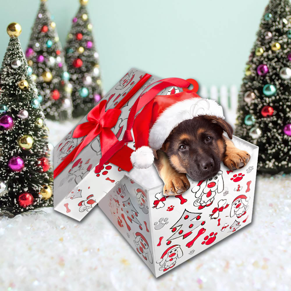German Shepherd Christmas Gift Cut Shaped Acrylic Ornament Two Sides, Lovers German Shepherd, Made By Acrylic And The 2 Sides Are The Same