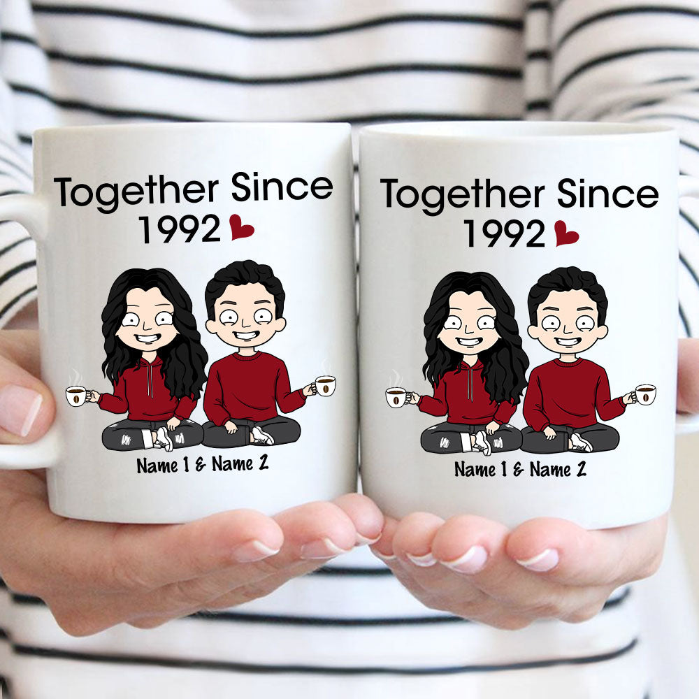 Together Since Personalized Mug Anniversary Valentine's Day Gift For Spouse Husband Wife Lovers Girlfriend Boyfriend