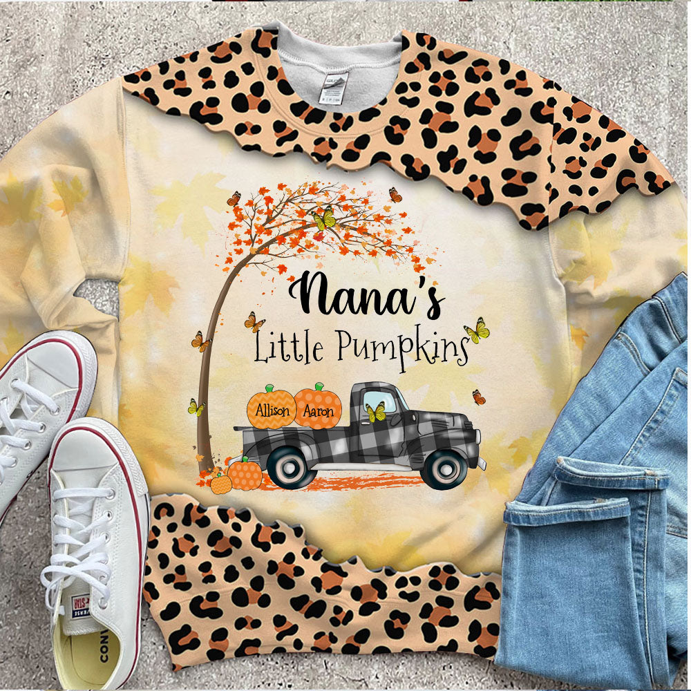Nana's Little Pumpkins Truck Autumn Personalized All Over Print 3D Shirt
