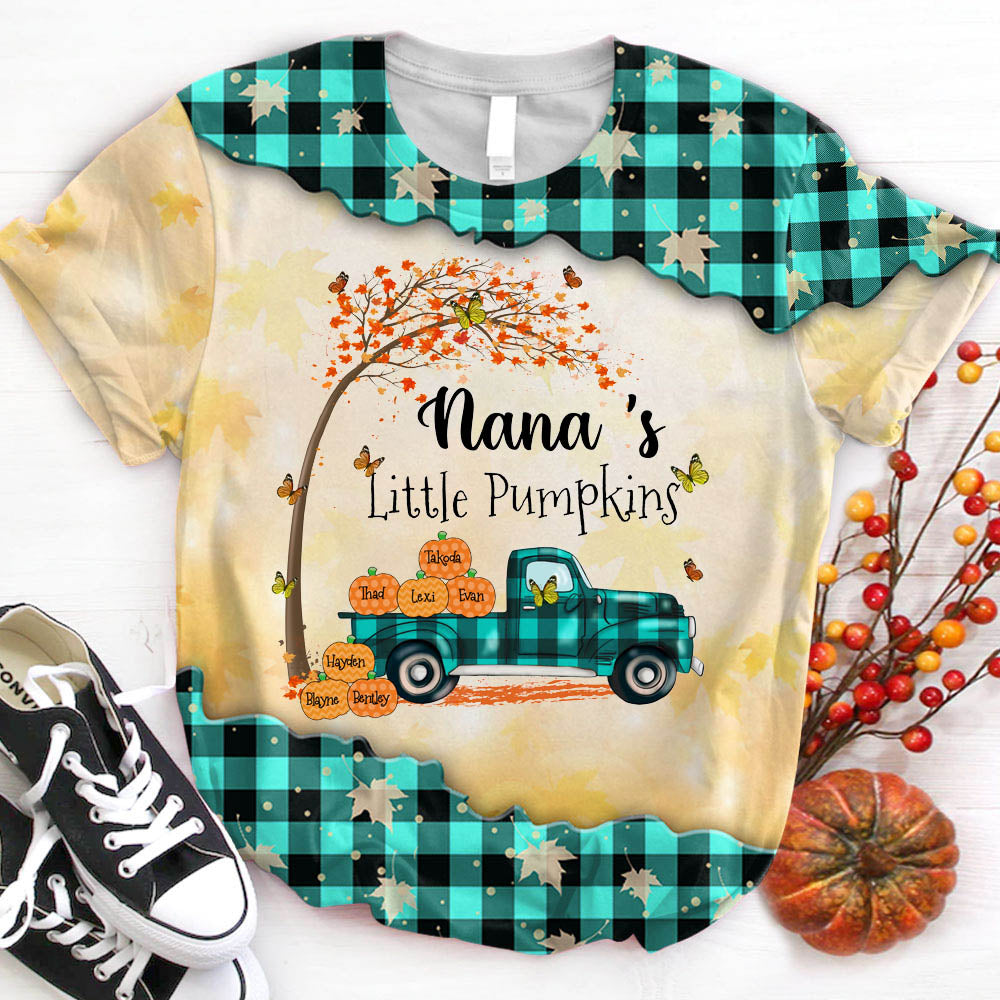 Nana's Little Pumpkins Truck Autumn Personalized All Over Print 3D Shirt