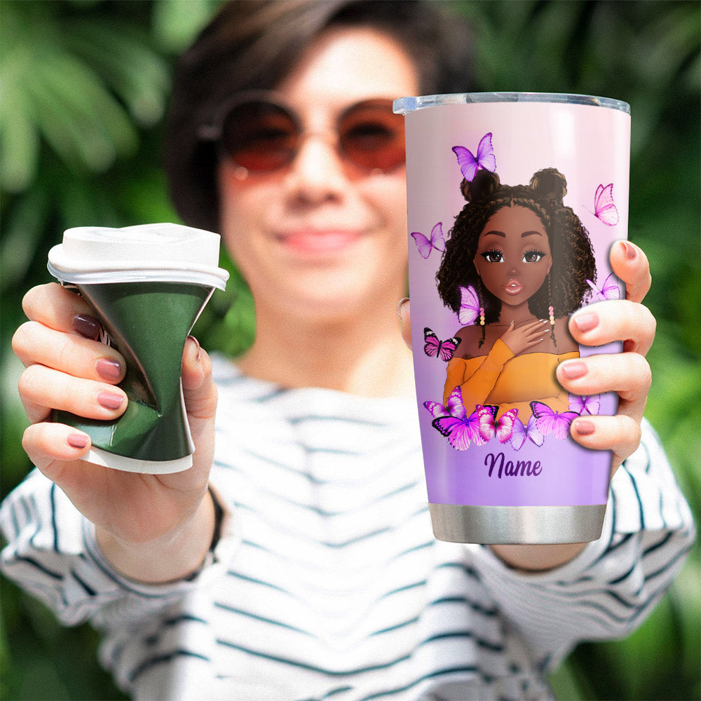 Black Queen Nutrition Facts Personalized Tumbler For Black Woman, Name & Characters can be changed