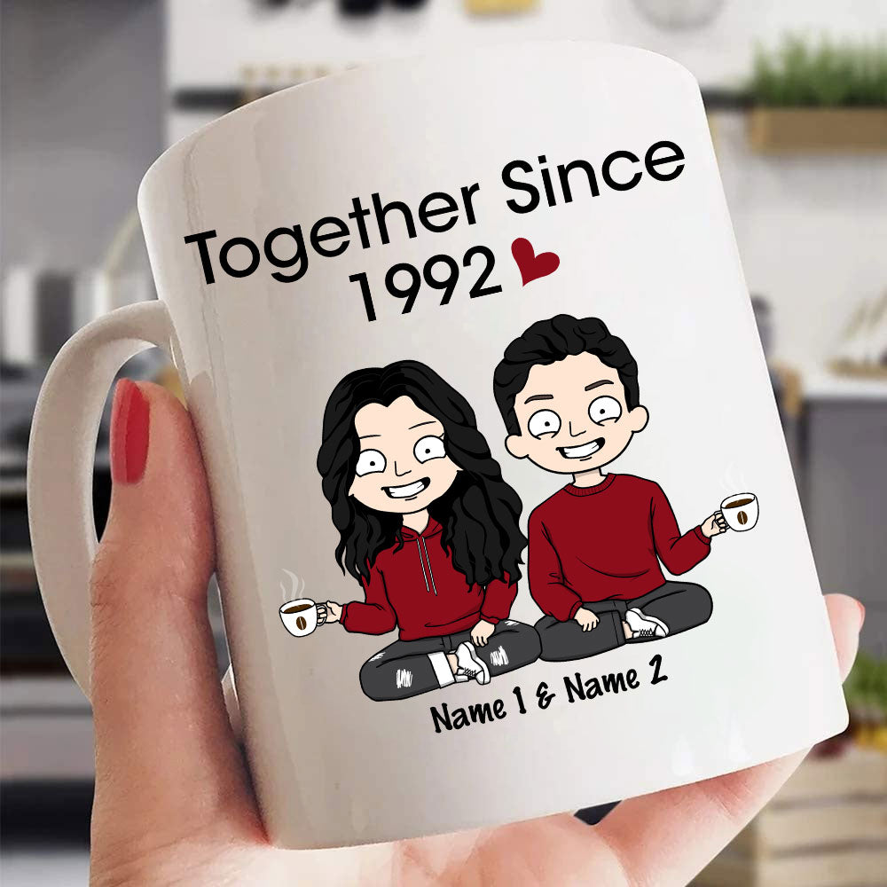 Together Since Personalized Mug Anniversary Valentine's Day Gift For Spouse Husband Wife Lovers Girlfriend Boyfriend