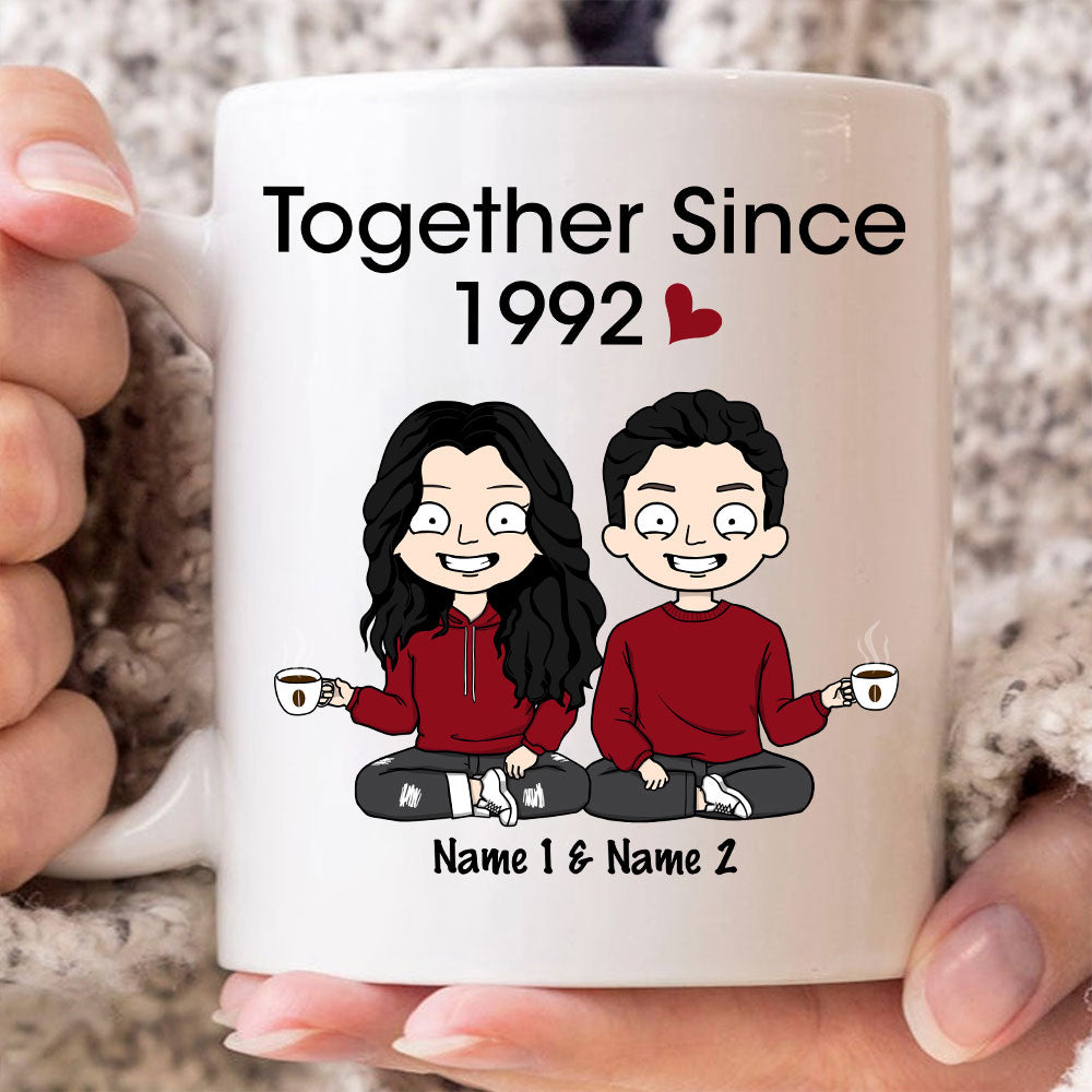 Together Since Personalized Mug Anniversary Valentine's Day Gift For Spouse Husband Wife Lovers Girlfriend Boyfriend