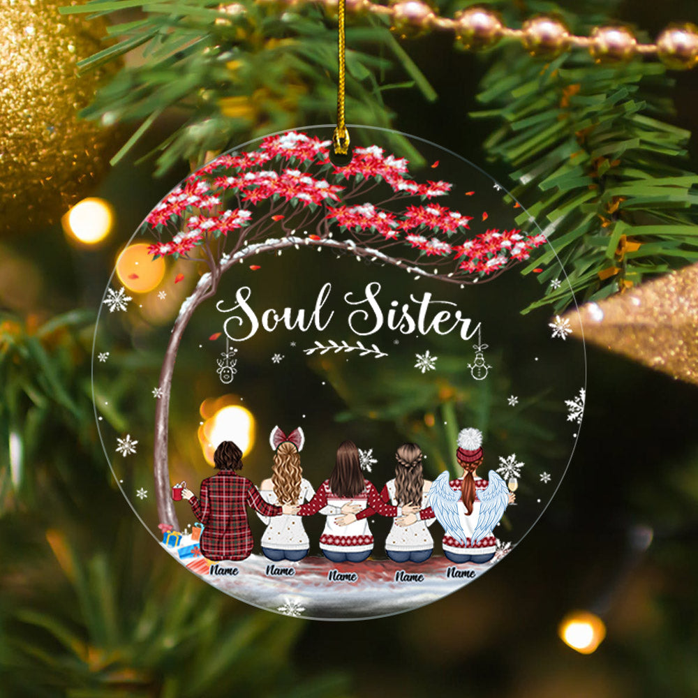 Custom Always Sisters, Personalized Acrylic Ornament for your beloved Sisters, Name & Character can be changed, Made By Acrylic And One Side Print