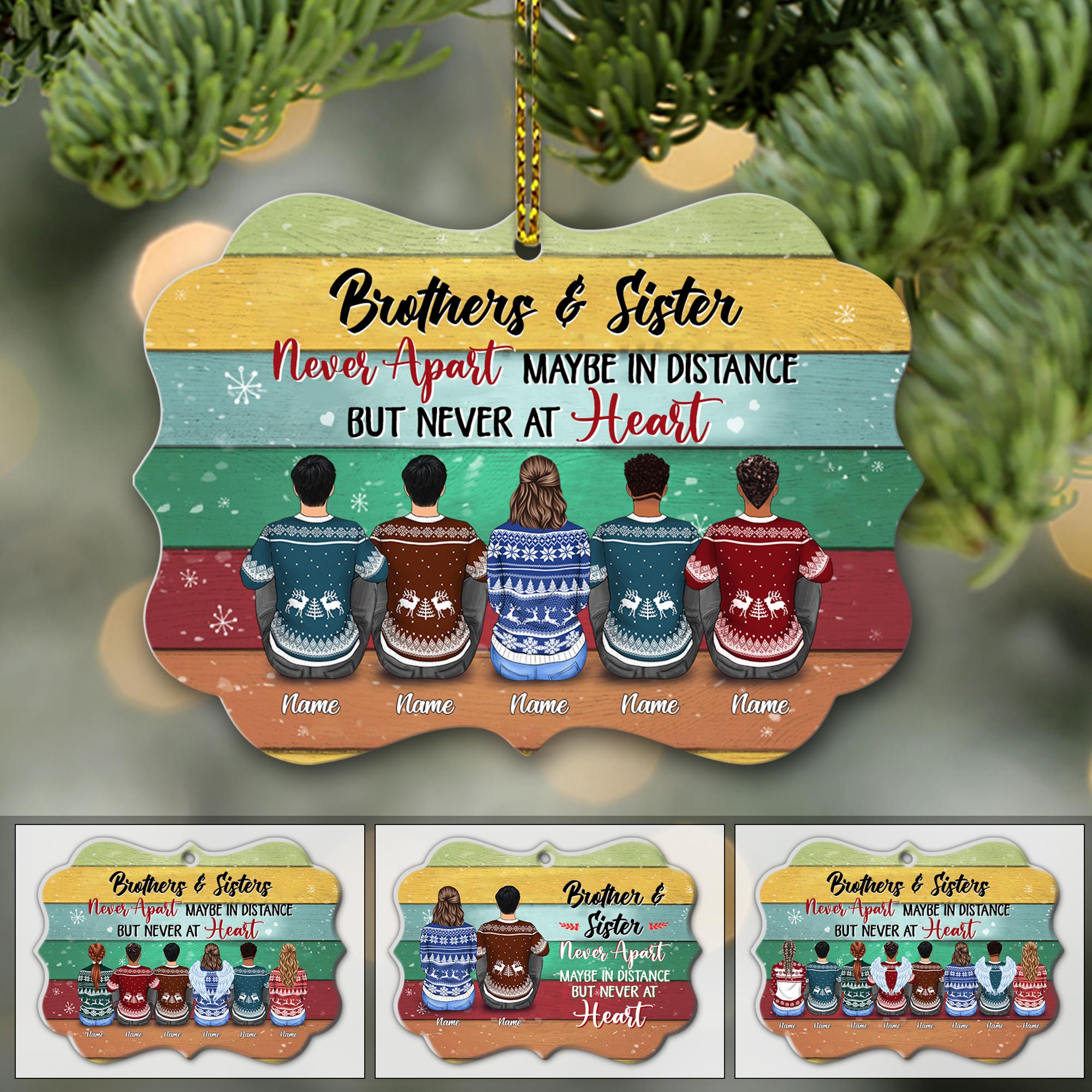 Brothers And Sisters Never Apart Personalized Ornament, TRNA