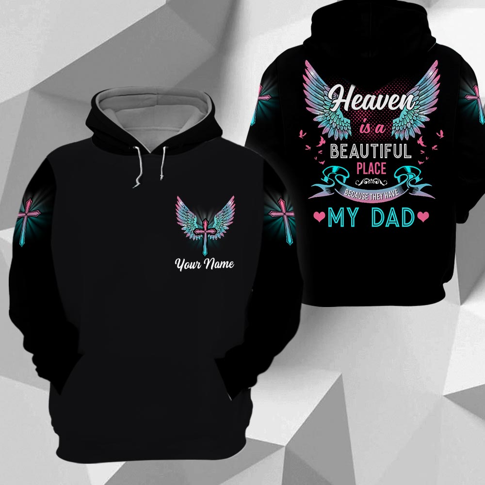 I Know Heaven Is A Beautiful Place, Memorial Shirt Gift, All Over Print, Name Can Be Changed