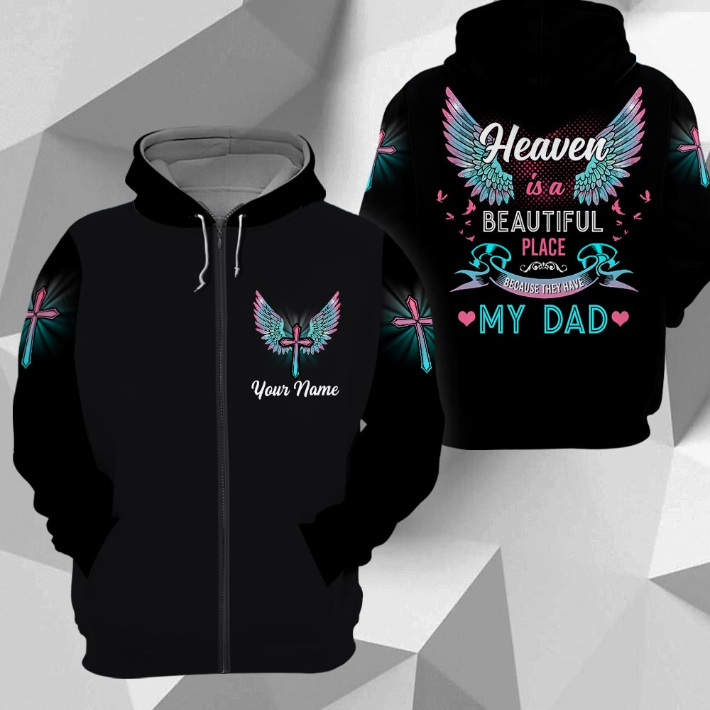 I Know Heaven Is A Beautiful Place, Memorial Shirt Gift, All Over Print, Name Can Be Changed