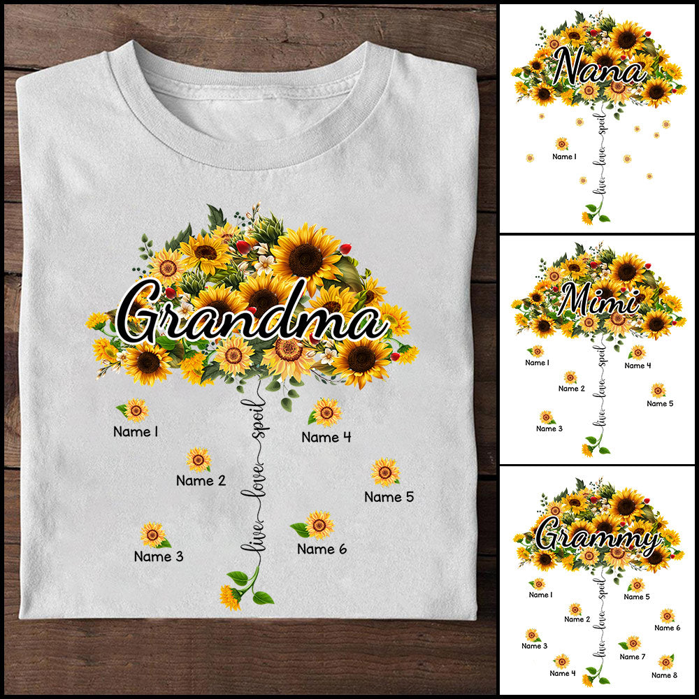 Live Love Spoil Umbrella Grandma Personalized Shirts