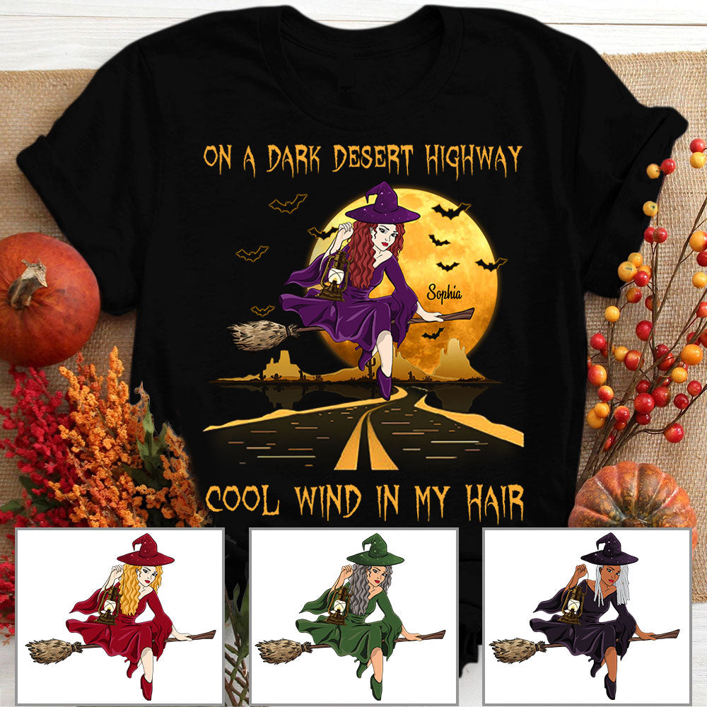 On A Dark Desert Highway Cool Wind In My Hair Personalized Shirts