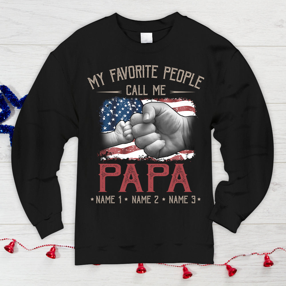 My Favorite People Call Me Grandpa Flag Personalized Shirts