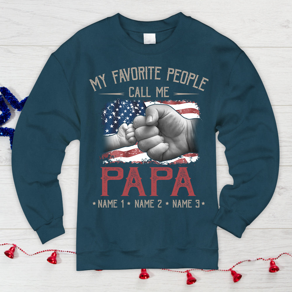 My Favorite People Call Me Grandpa Flag Personalized Shirts