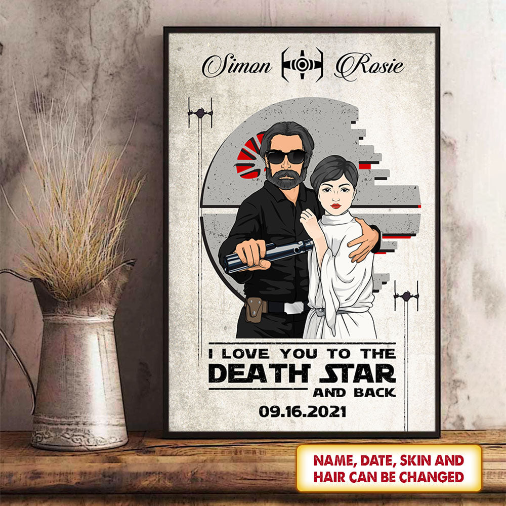 I Love You To The Death Star And Back Personalized Poster Canvas For Couple Valentines Day
