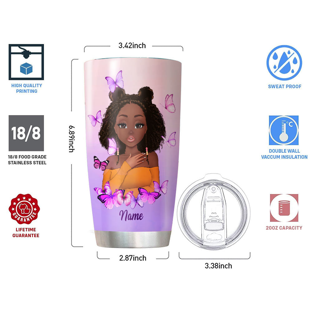 Black Queen Nutrition Facts, Personalized Tumbler For Black Woman Black Girl, Name & Character Can Be Changed