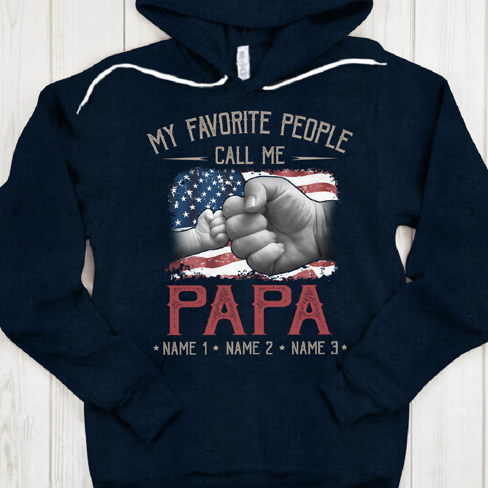 My Favorite People Call Me Grandpa Flag Personalized Shirts
