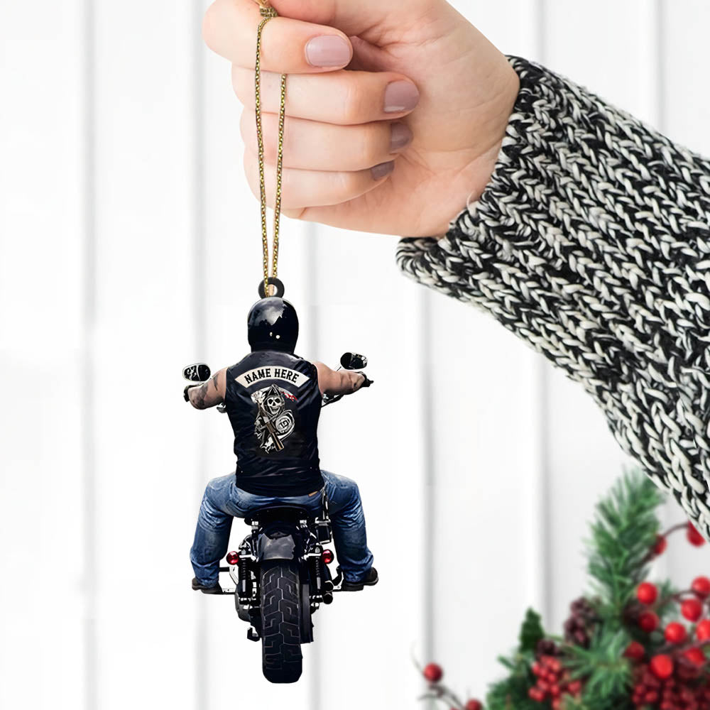 Biker Vr2 Personalized Shape Acrylic Ornament 2 Sides Print, Made By Acrylic And The 2 Sides Are The Same
