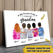 Custom Grandma's Hug, My Favorite People Call Me Nickname Poster Canvas, Perfect Gift For Mother's Day