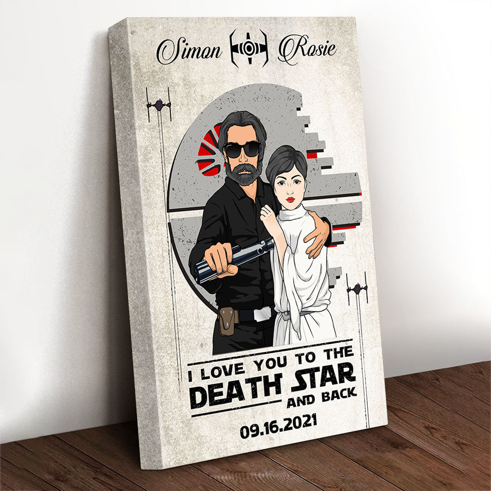 I Love You To The Death Star And Back Personalized Poster Canvas For Couple Valentines Day