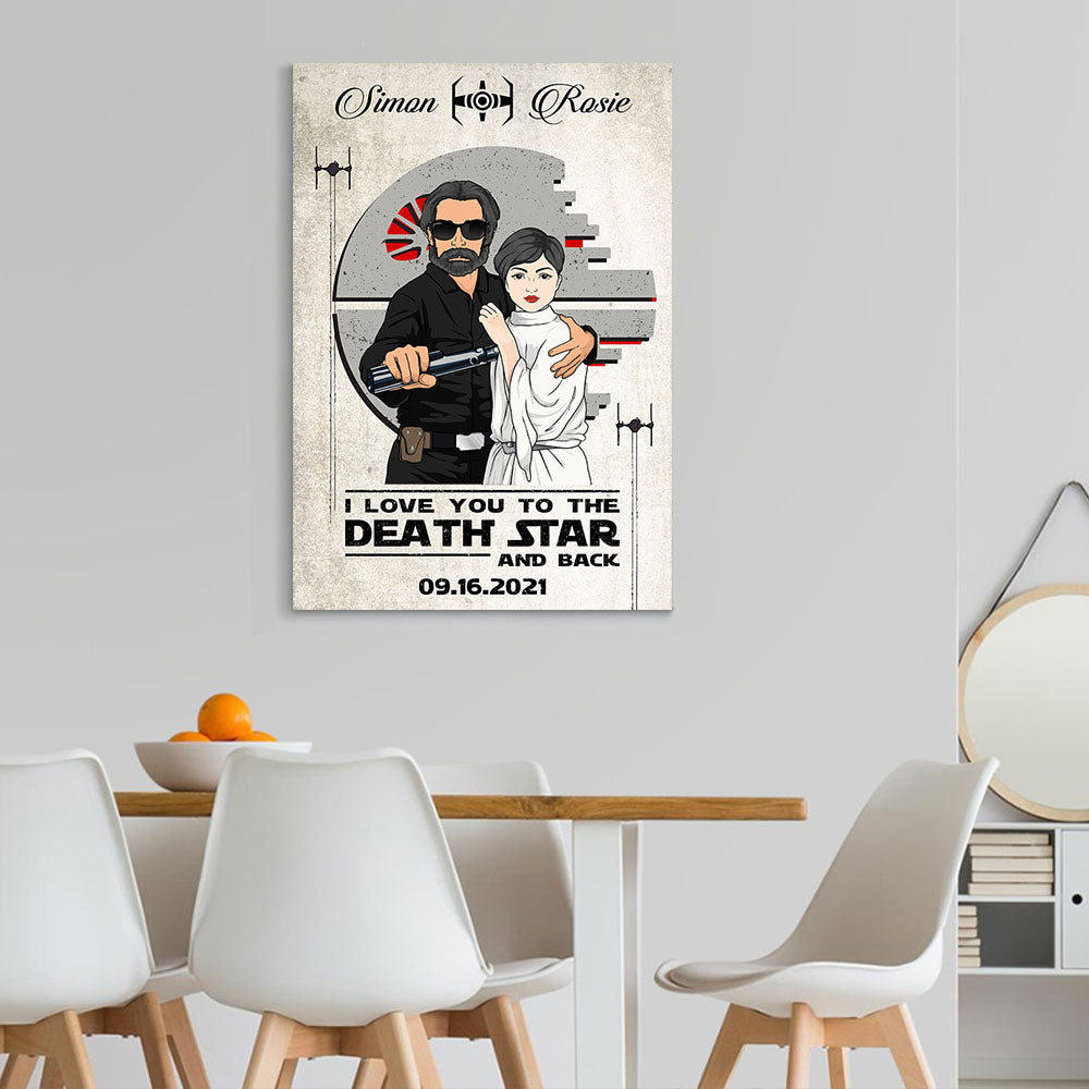 I Love You To The Death Star And Back Personalized Poster Canvas For Couple Valentines Day