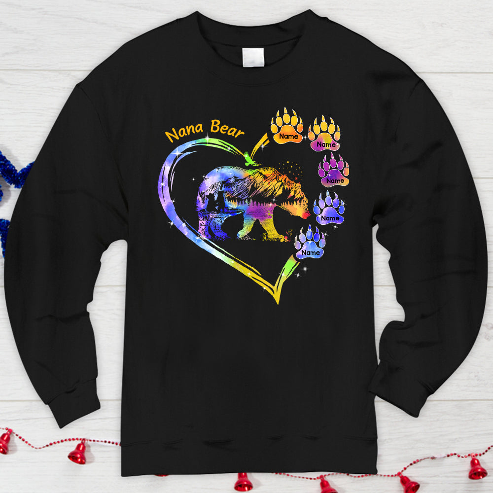 Personalized Grandma Bear T-Shirt , Mom T-Shirts , Nickname & Grandkid's Names Can Be Changed