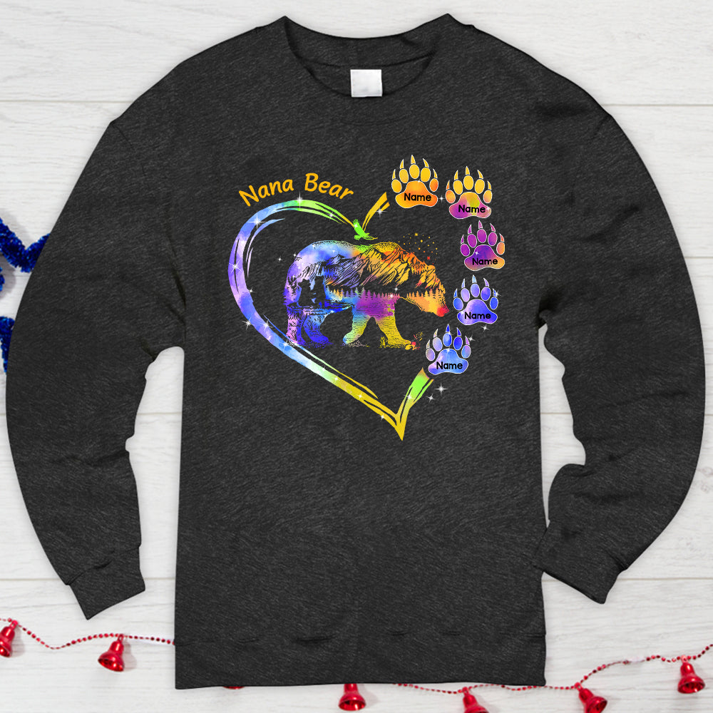 Personalized Grandma Bear T-Shirt , Mom T-Shirts , Nickname & Grandkid's Names Can Be Changed