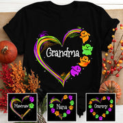 Grandma Boo Heart Halloween Personalized Shirts Vr2