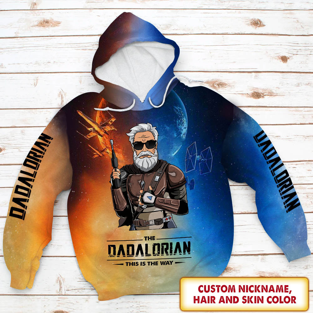 Dadalorian Ver2 Personalized All Over Print Shirt For Dad Grandpa