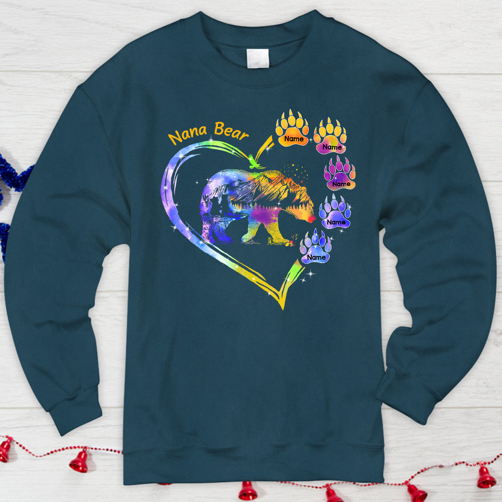 Personalized Grandma Bear T-Shirt , Mom T-Shirts , Nickname & Grandkid's Names Can Be Changed