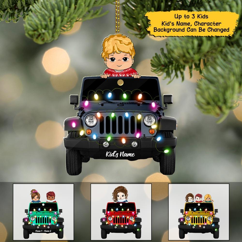 Kid Personalized JP Cut Shape Christmas Ornament 2 Sides Print TRNA Vr2