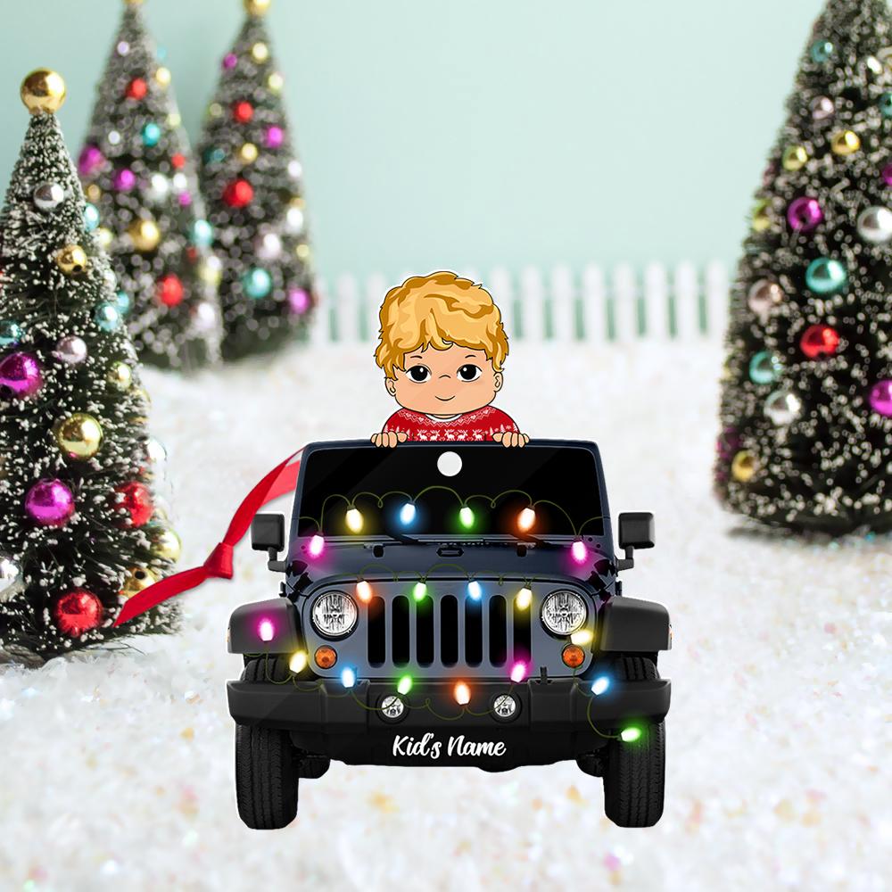 Kid Personalized JP Cut Shape Christmas Ornament 2 Sides Print TRNA Vr2
